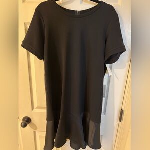 Chelsea28 Black Flounce Hem Midi Dress XL